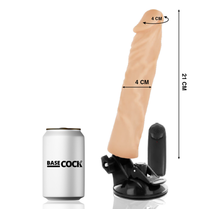 Basecock - Vibrateur Réaliste Télécommande Naturel 21 cm -o- 4 cm