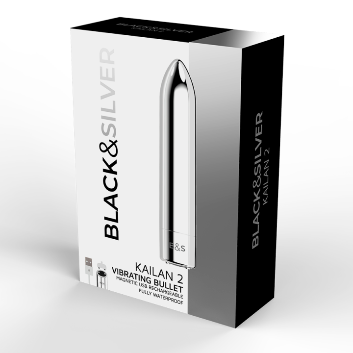 Black&Silver - Kailan 2 Proiettile Magnetico Vibrante Argento