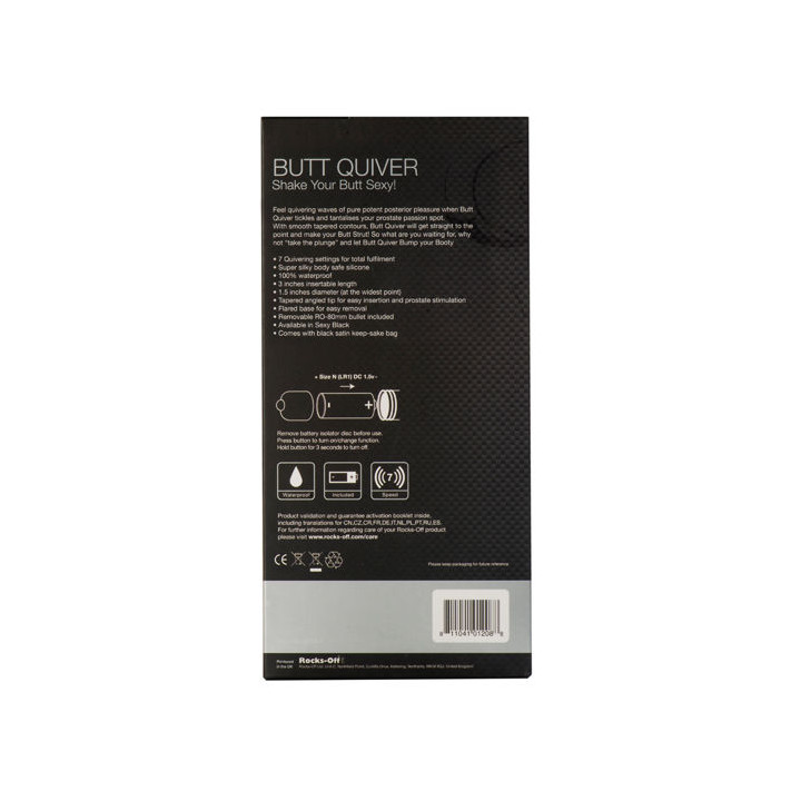 Rocks-Off - Butt Quiver Stymulator Punktu 7 Predkosci Czarny