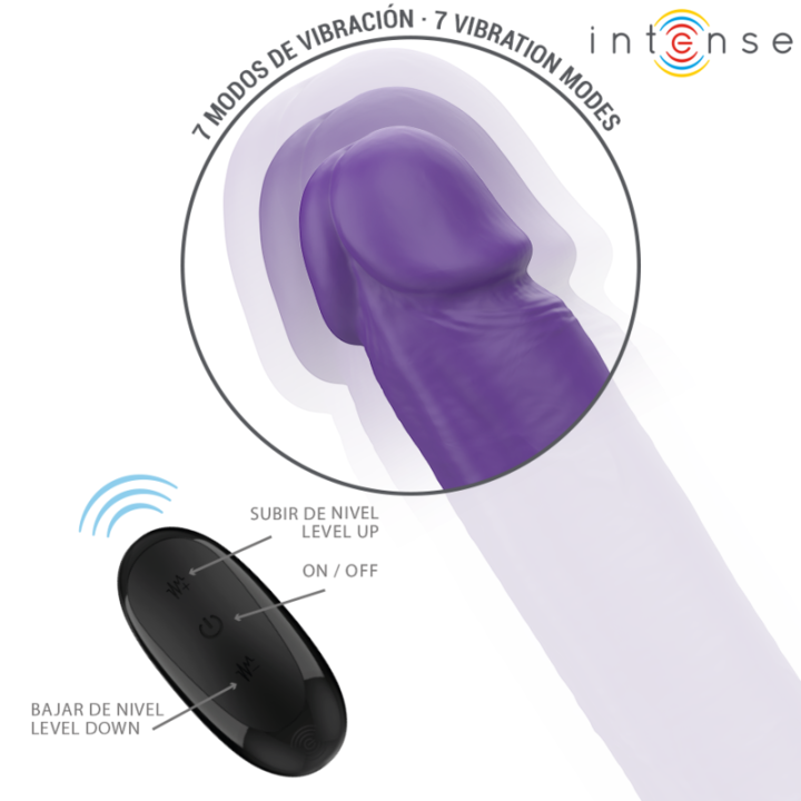Intense - Gunter Dildo Double Vibrateur 40 cm Violet Télécommande