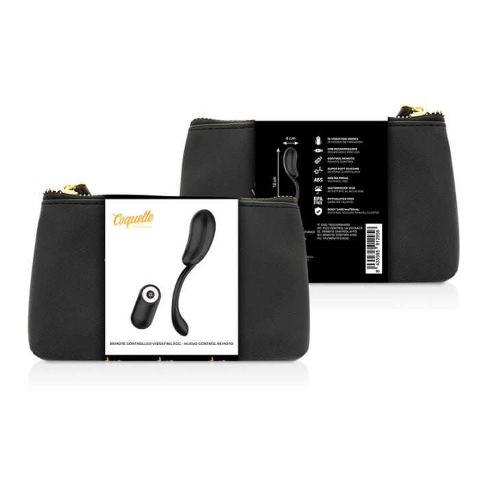 Coquette Chic Desire - Vibrating Egg Remote Control Rechargeable Black/ Gold