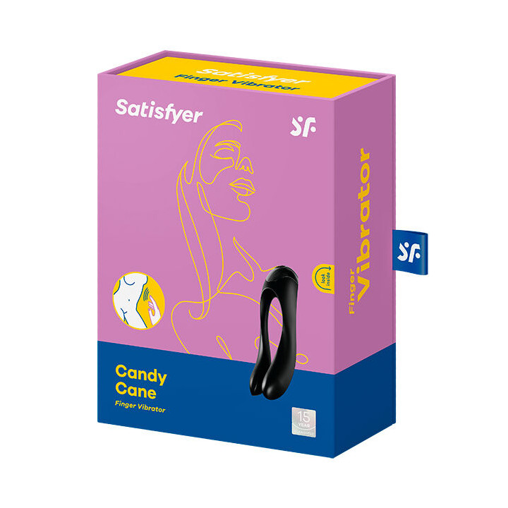 Satisfyer - Candy Cane Fingervibrator Schwarz