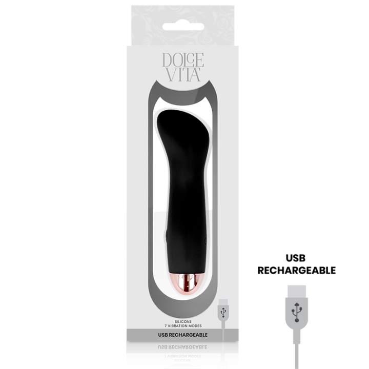 Dolce Vita - Rechargeable Vibrator One Black 7 Speed