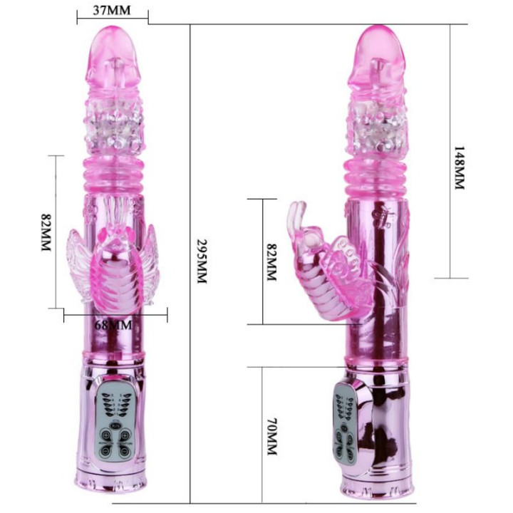 Baile - Vibrateur Rechargeable Avec Stimulateur de Papillon Rotation et Throbbing