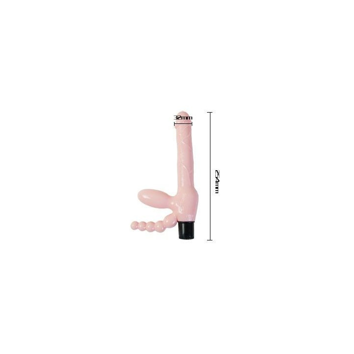 Baile - Arnês Sem Corda Tpr Com Vibrao e Estimulao Anal 25.4 cm