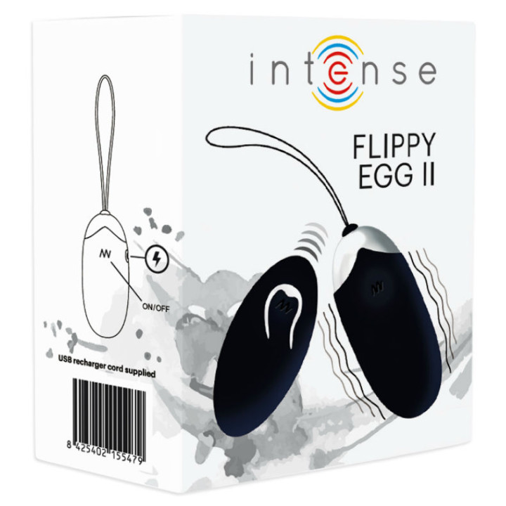 Intense - Uovo Vibrante Flippy ii Con Telecomando Nero