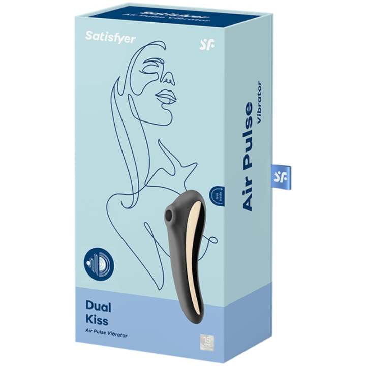 Satisfyer - Dual Kiss Air Pulse Vibrator Schwarz