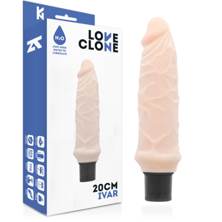 Loveclone - Ivar Vibratore Autolubrificante 20 cm -o- 3.7 cm