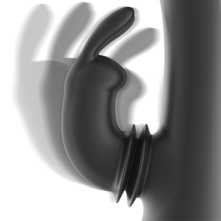 Black&Silver - dj. Adam Rechargeable Silicone Rabbit Stimulator Black