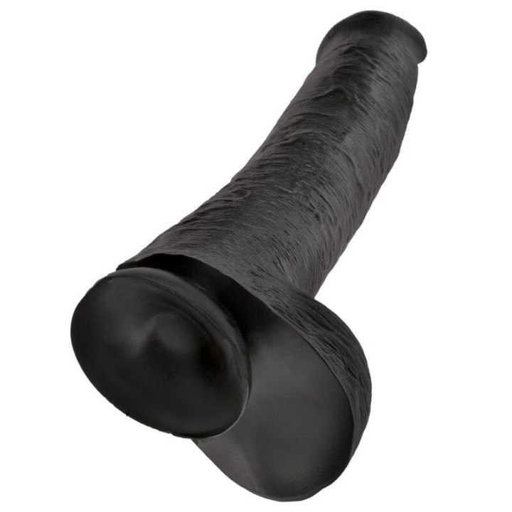 King Cock - Realistischer Dildo Mit Hoden 38 cm Schwarz