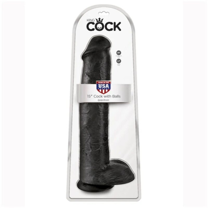 King Cock - Dildo Realistico Con Testicoli 38 cm Nero