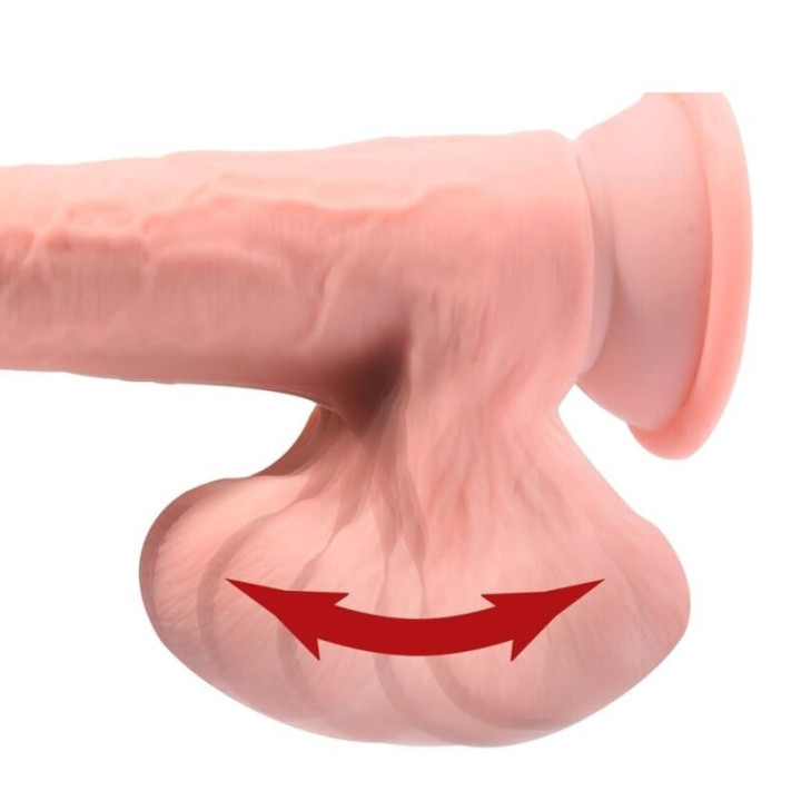 King Cock Plus - Realistischer Dildo Mit Dreifachdichte Und Schwingenden Hoden, 23 cm, Fleisch