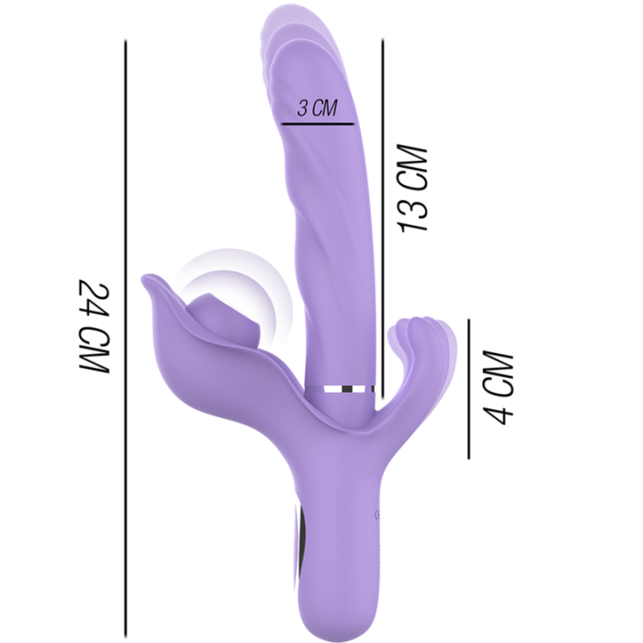 Intense - Billie Multifunctional Rechargeable Suction Vibrator With Purple Push Button