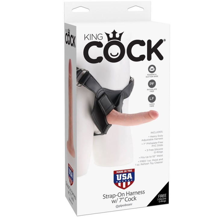 King Cock - Harness With Realistic Penis Natural 17.8 cm