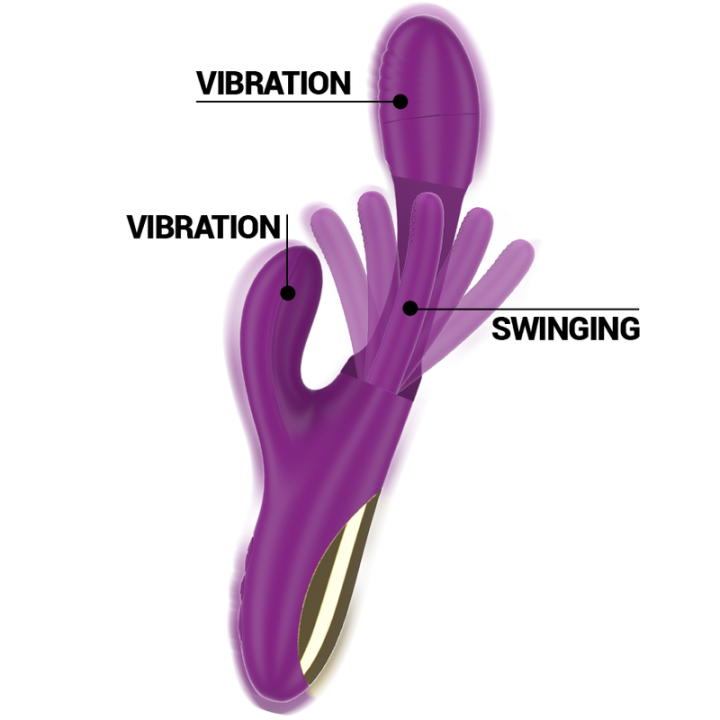 Intense - Apolo Vibratore Multifunzione Ricaricabile 7 Vibrazioni Con Lingua Oscillante Viola