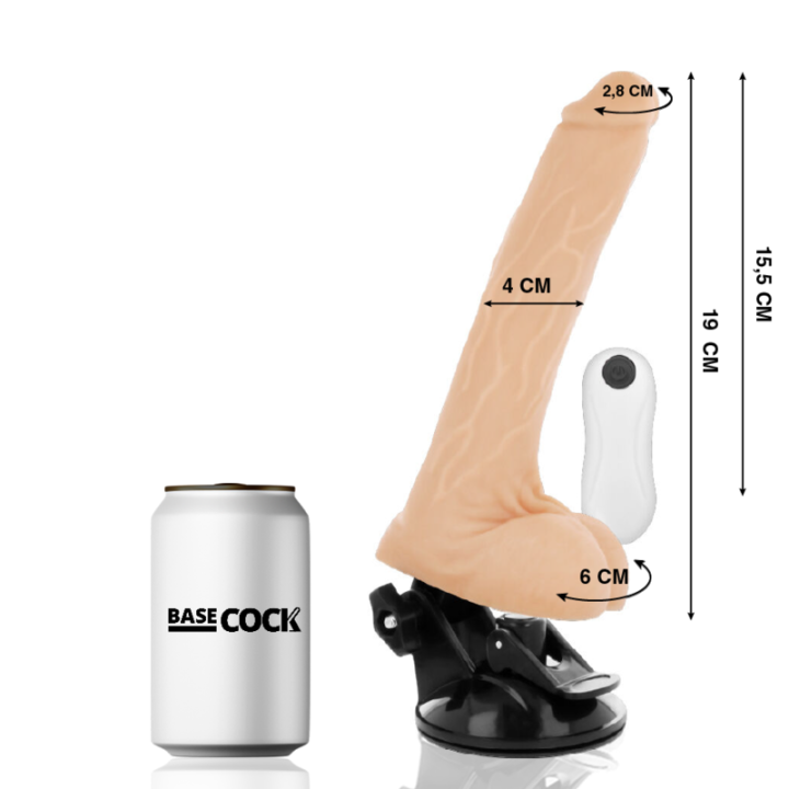 Basecock - Vibrateur Naturel Réaliste Télécommande 19 cm -o- 4 cm