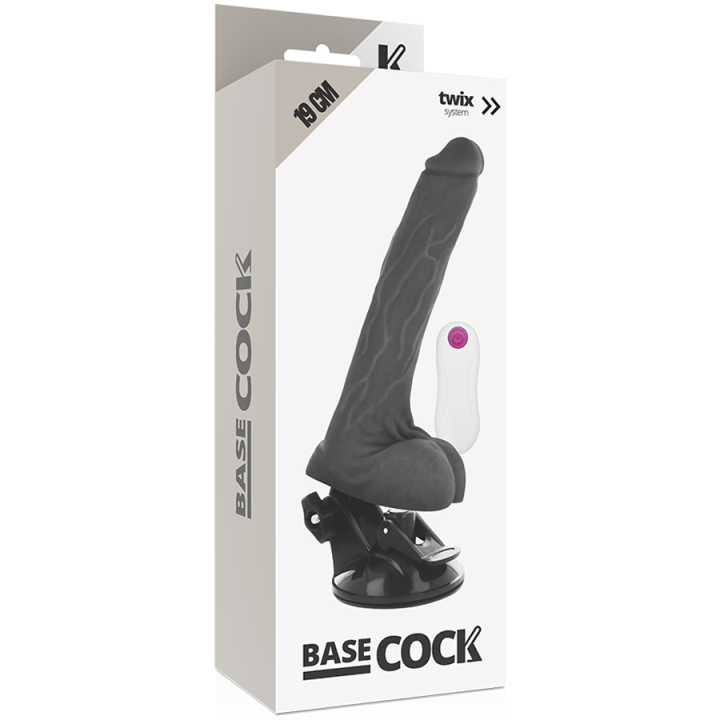 Basecock - Vibrateur Réaliste Télécommande Noir 19 cm -o- 4 cm