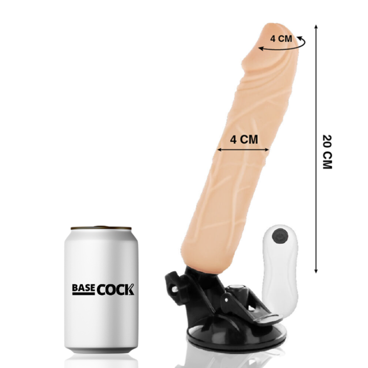 Basecock - Vibrateur Réaliste Télécommande Naturel 20 cm -o- 4 cm