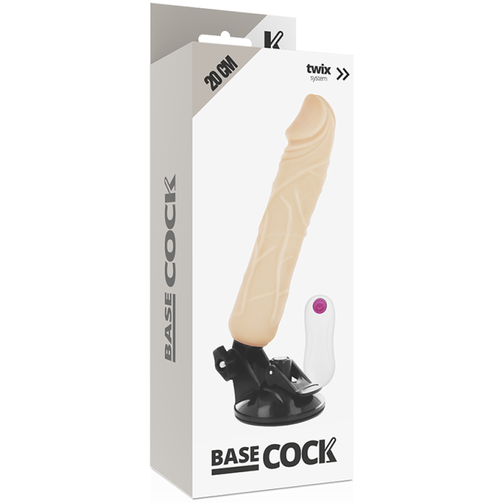 Basecock - Realistic Vibrator Remote Control Flesh 20 cm -o- 4 cm