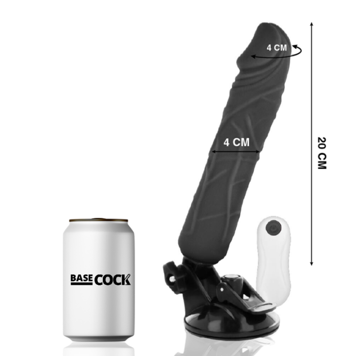 Basecock - Vibrateur Réaliste Télécommande Noir 20 cm -o- 4 cm