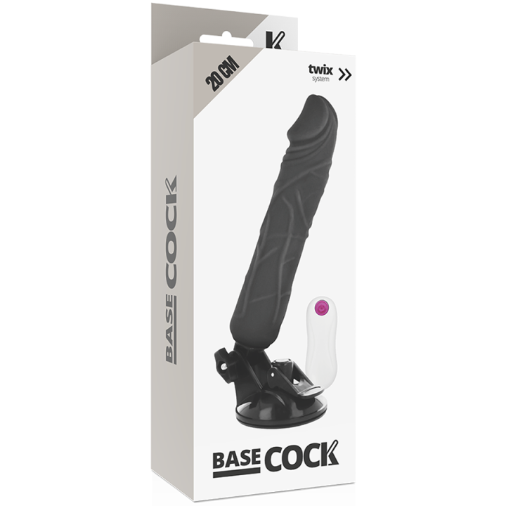 Basecock - Vibrateur Réaliste Télécommande Noir 20 cm -o- 4 cm
