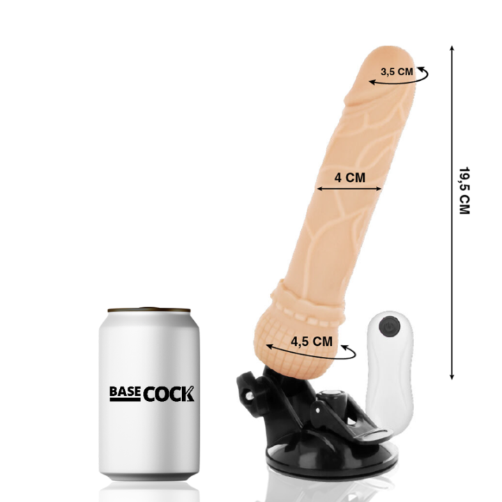 Basecock - Realistic Vibrator Remote Control Flesh 19.5 cm -o- 4 cm