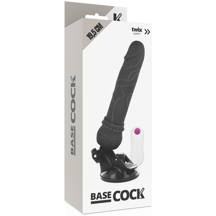 Basecock - Vibrateur Réaliste Télécommande Noir 19.5 cm -o- 4 cm