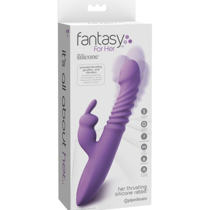Fantasy For Her - Kitolitoris-Stimulator Kaninchen Mit Wärmefunktion, Oszillation Und Violette Vibration