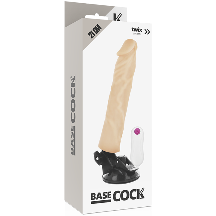 Basecock - Realistic Vibrator Remote Control Flesh 21 cm -o- 4 cm