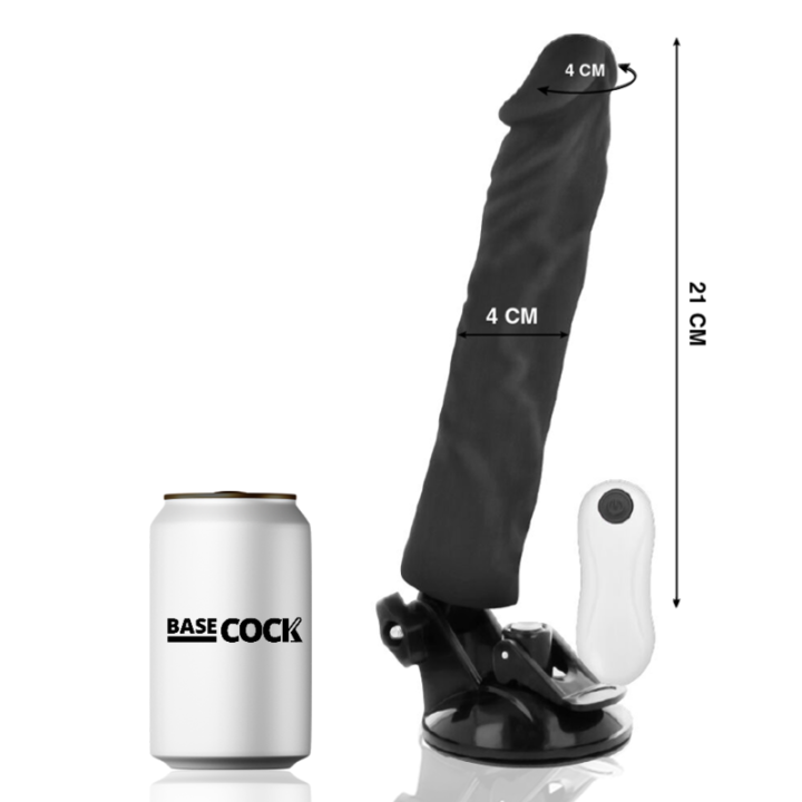 Basecock - Vibrateur Réaliste Télécommande Noir 21 cm -o- 4 cm