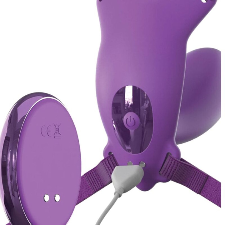 Fantasy For Her - Harnais Papillon g-Spot Avec Vibrateur, Rechargeable et Télécommande Violet