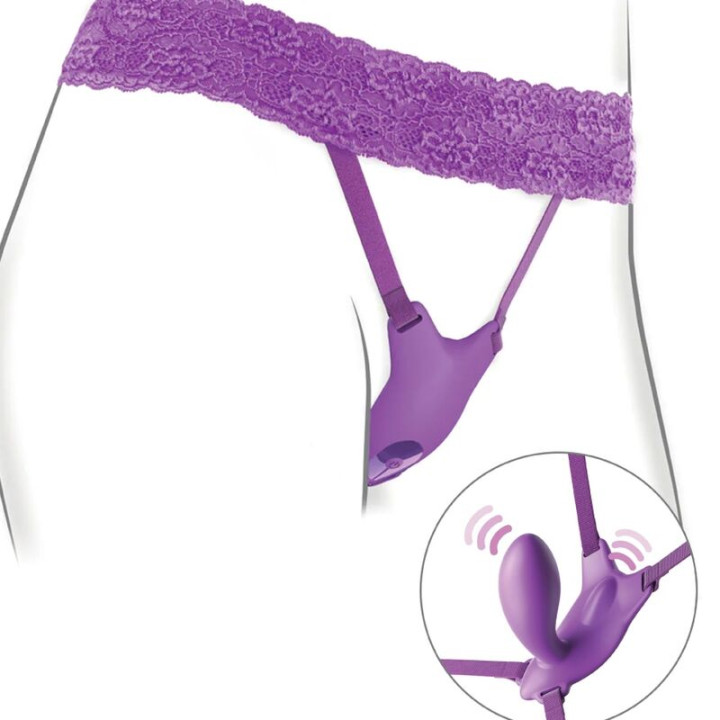 Fantasy For Her - Harnais Papillon g-Spot Avec Vibrateur, Rechargeable et Télécommande Violet