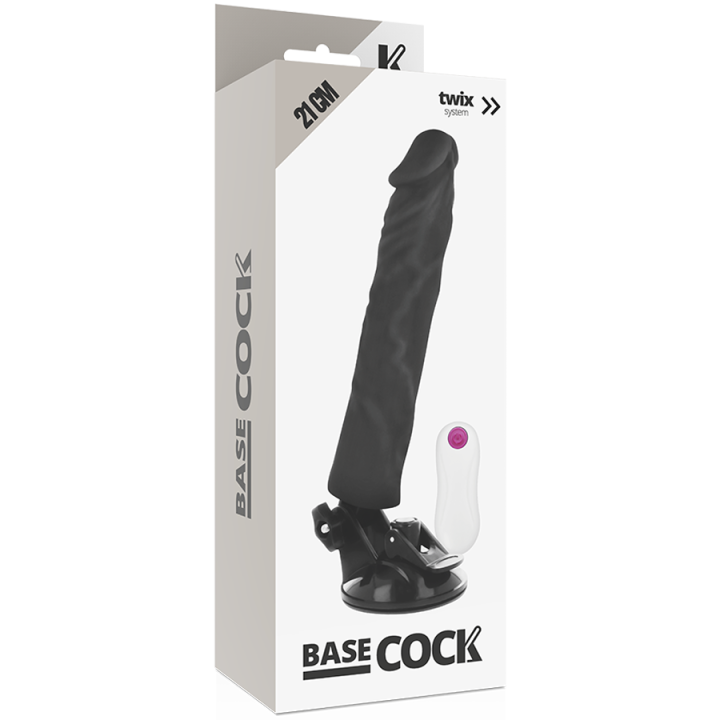 Basecock - Realistyczny Pilot Wibratorowy Pilot Czarny 21 cm -o- 4 cm