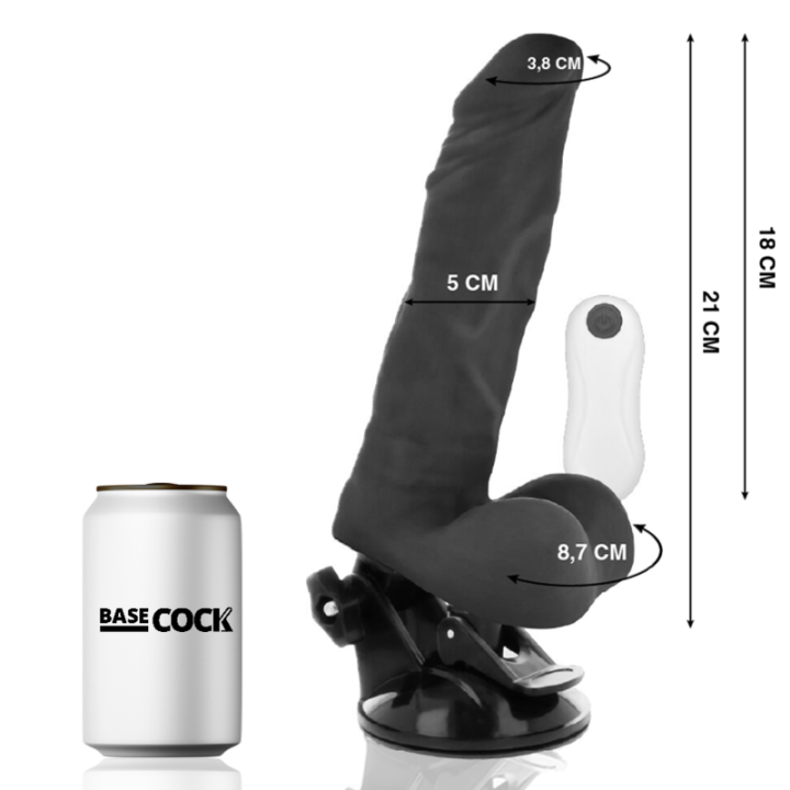 Basecock - Vibratore Articolabile Telecomando Nero 21 cm -o- 5 cm