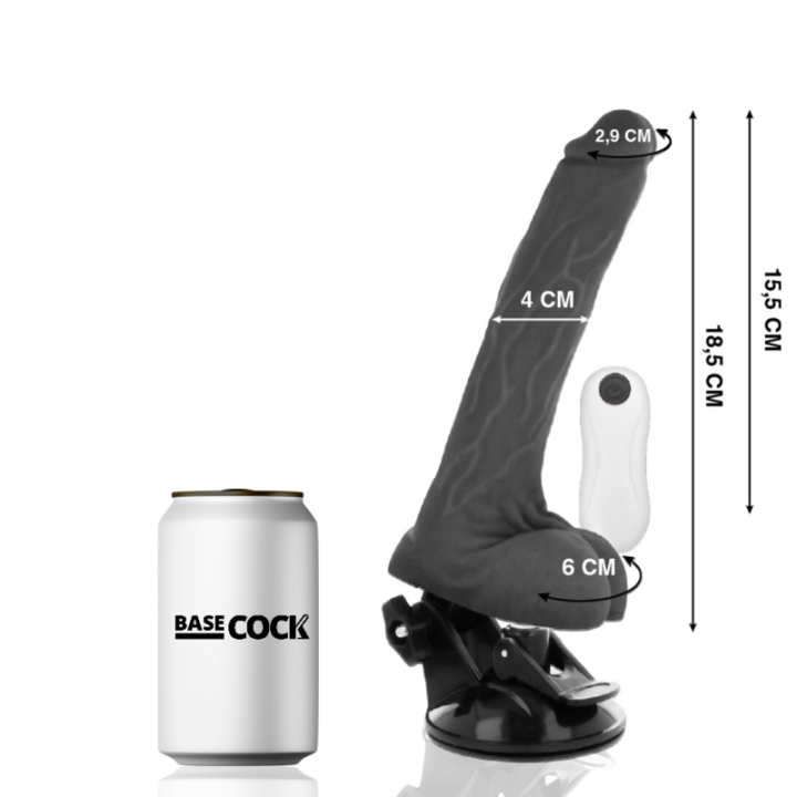 Basecock - Vibratore Articolabile Telecomando Nero 18.5 cm -o- 4 cm