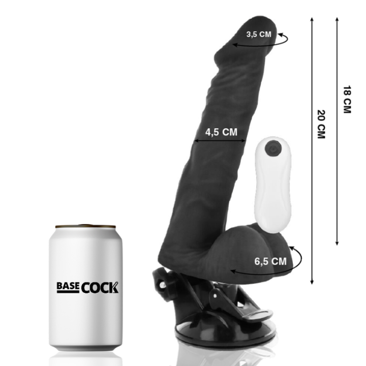 Basecock - Vibratore Articolabile Telecomando Nero 20 cm -o- 4.5 cm