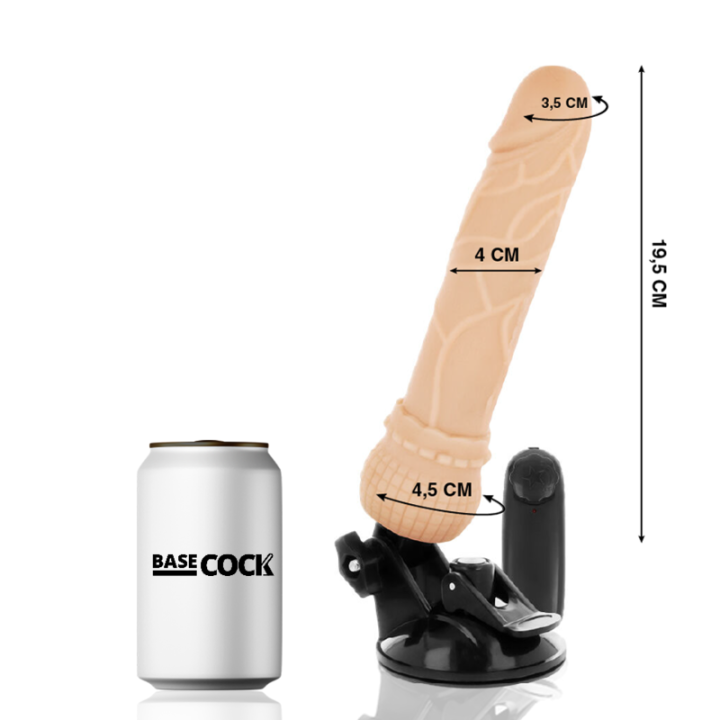 Basecock - Realistic Vibrator Remote Control Flesh 19.5 cm -o- 4 cm