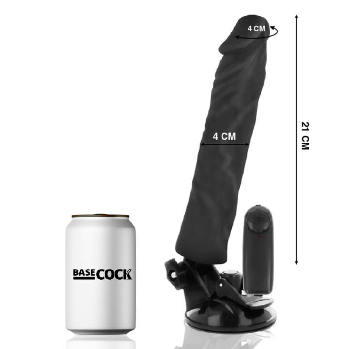 Basecock - Vibrateur Réaliste Télécommande Noir 21 cm -o- 4 cm
