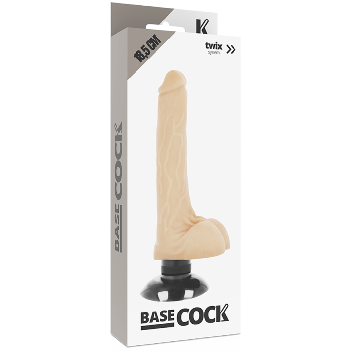 Basecock - Vibrador Realístico 2-1 Natural 18.5 cm -o- 4 cm