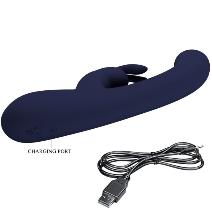 Pretty Love - Vibrador de Coelho Lamar e Ponto g Azul