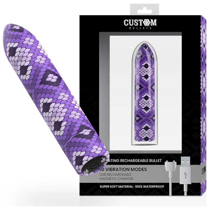Custom Bullets - Bala Recargable Snake Lila 10 Intensidades