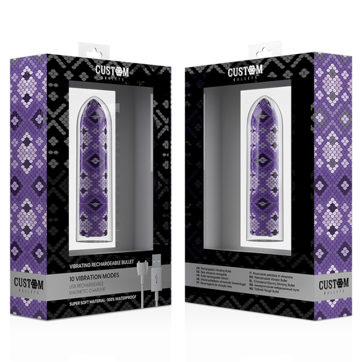Custom Bullets - Rechargeable Snake Purple Magnetic Bullet 10v