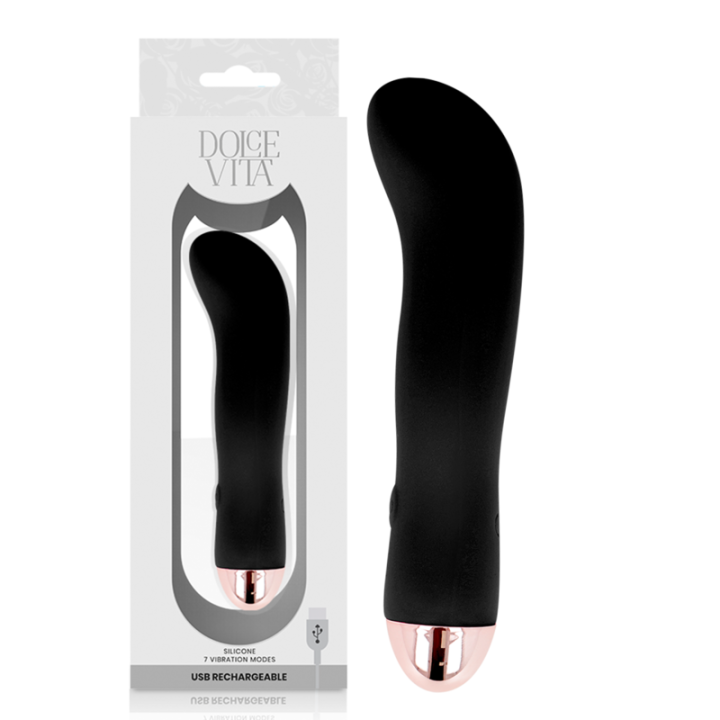 Dolce Vita - Vibratore Ricaricabile Due Nero 7 Velocità