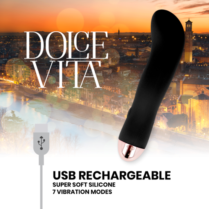 Dolce Vita - Wibrator Akumulatorowy Dwa Czarne 7-Biegowosc