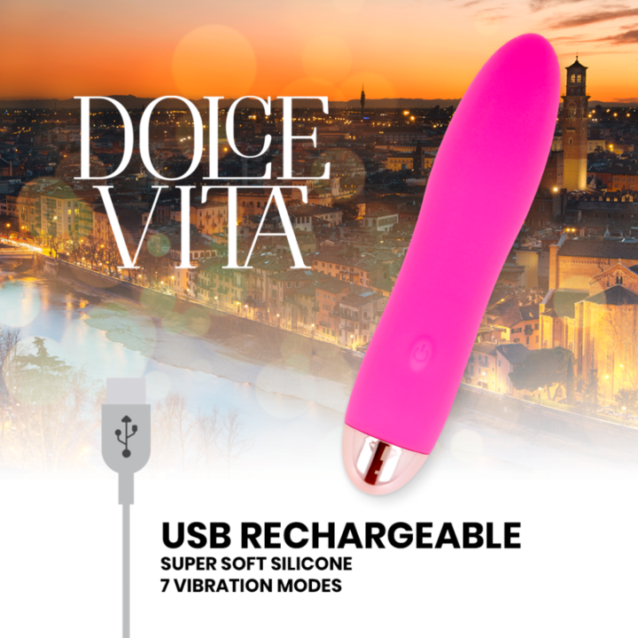 Dolce Vita - Wibrator Ladowany Cztery Rozowe 7 Biegow