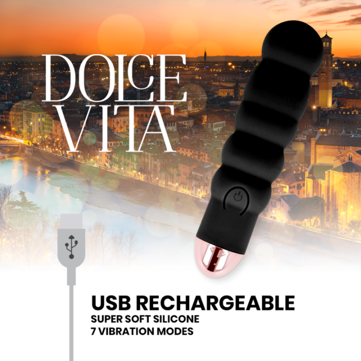 Dolce Vita - Vibratore Ricaricabile Sei Nero 7 Velocità