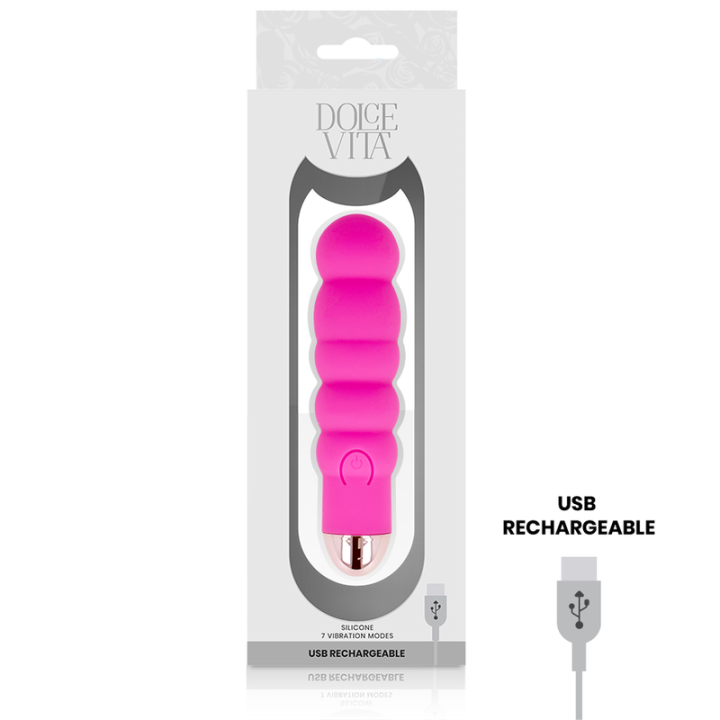 Dolce Vita - Aufladbarer Vibrator Sechs Rosa 7 Geschwindigkeiten