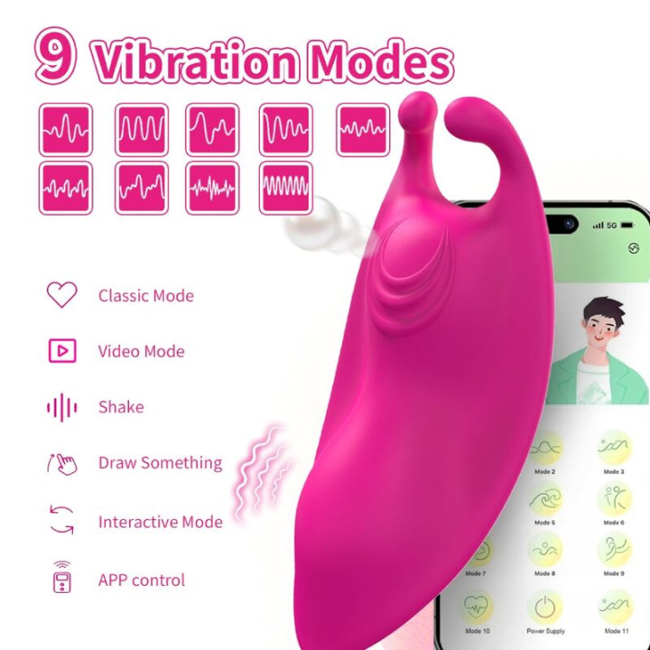 Armony - Honeybee Tragbares Höschenvibrator g-Spot Fuchsia -Kostenlose App