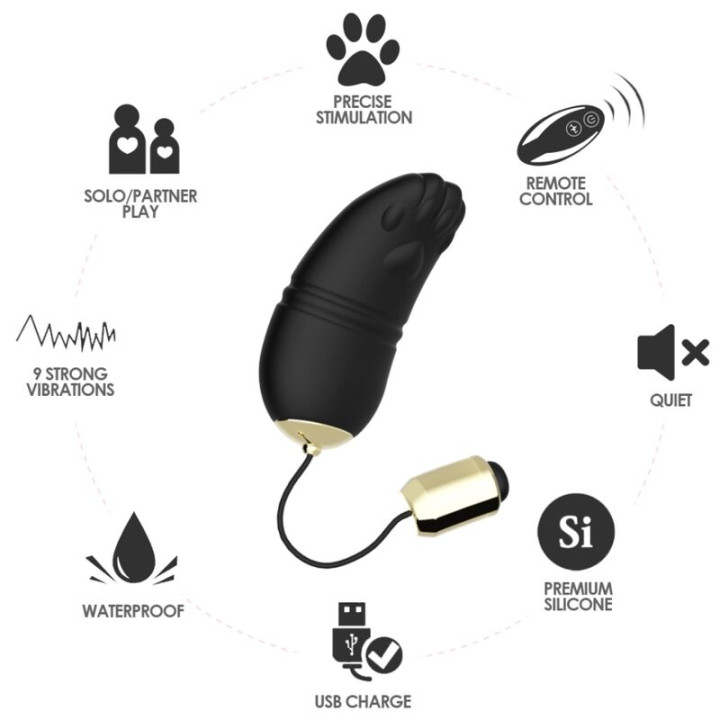 Armony - Kitty Egg Vibrator g-Spot Remote Control Black
