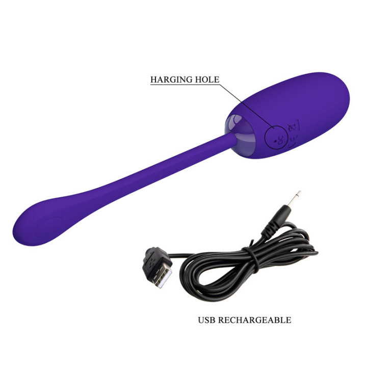 Pretty Love - Uovo Vibrante Julius Impermeabile-Ricaricabile Viola